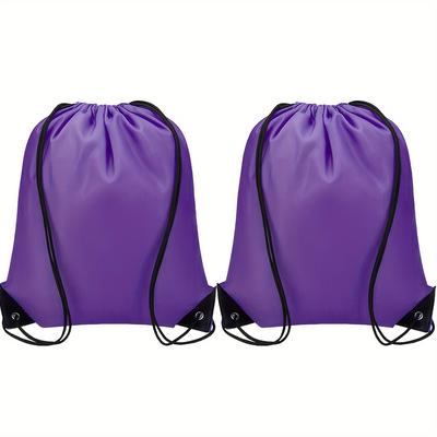 TEMU 2 Sets 12 Colors Drawstring Backpack Bags Cinch Tote Sport Storage Polyester Bag Drawstring Backpack Bag Sport Gym Sackpack For Gym Traveling Image
