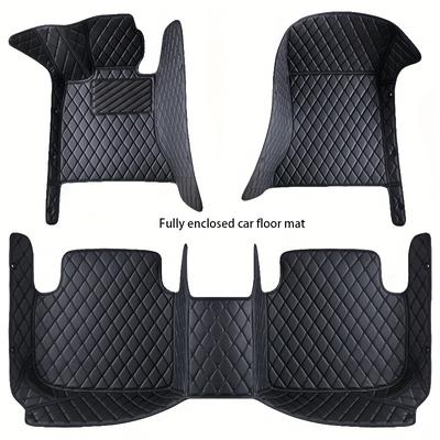 TEMU Leather Car Floor Mats For Tucson 2006-2014, Diamond Texture, Left-hand Drive, Anti-slip & Wear-resistant, Automotive Interior Accessories, Summer Image