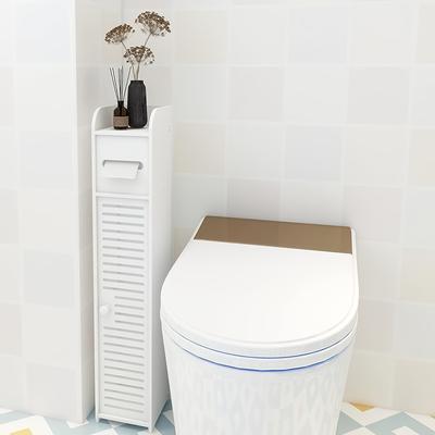 TEMU Bathroom Cabinets Tall Slim Bathroom Storage Unit Bathroom Cabinets Freestanding, White 1 Drawers Home Toilet Cupboard For Living Room Bedroom Kitchen Hallway, W6.3''x D6.3''xh32'' Image