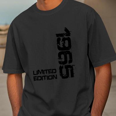 TEMU 60th Birthday Edition 1965 Men's Short Sleeve T-shirt Summer T-shirt Top Image