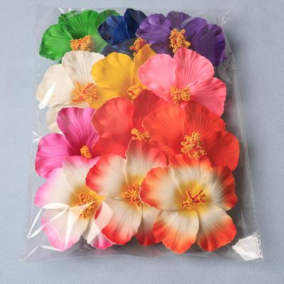 TEMU 12pcs Set Of Sweet And Elegant Artificial Flower Hair Clips, Featuring Of Solid And Gradient Colors, Suitable For Vacations, Beach Parties, Festivals, And Weddings. Image