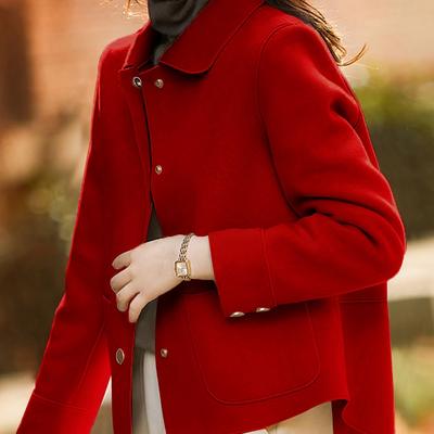 TEMU European And Simple Women's Collar Single Breasted High Quality Short Coat Lazy Casual Solid Color Long Sleeve Retro Temperament Loose Matching Fashion Shirt Women's Coat Image