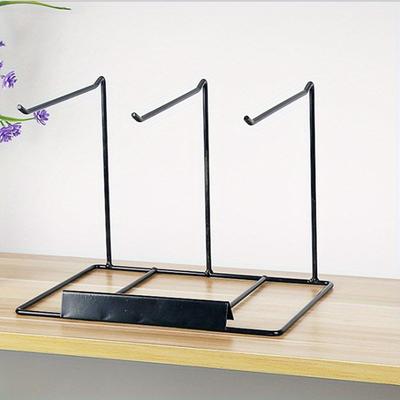 TEMU 1pc Iron Jewelry Rack - 2-tier Metal Earring & Accessory Organizer With Hooks, Necklace Display Stand For Home, Salon, Boutique - Metal Desktop Storage, Salon Showcase, , Jewelry Towers Image