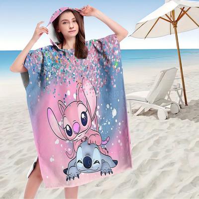 TEMU 1pc Wearable Beach Towel Poncho Wrap Robe - Oversized, Absorbent, Fast-drying, Beach Changing And Swimming. Image