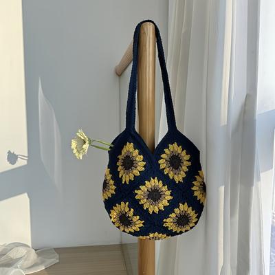 TEMU A Versatile Yarn Bag, New Fashionable Granny Square Woven Bag, Women's Shoulder Bag, Crossbody Bag, Beach Bag, Bag Style, Storage Bag. Image