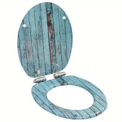 TEMU Toilet Seat With Lid Mdf Reclaimed Wood Design Image