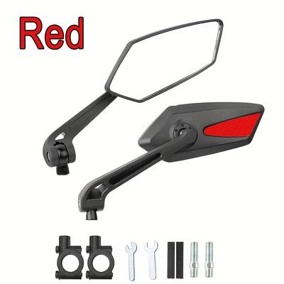 TEMU 1 Pair Of Adjustable And Rotatable Bicycle Rearview - Tri-color (yellow/red/white) Handlebar Mirrors With Clear - A Great Accessory For Electric Scooters, Bicycles And Cycling. Image