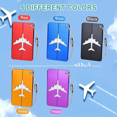 TEMU 5pcs Aluminum Alloy Set With Safety Steel Ring, Strong And Stylish, Very Suitable For Easy Identification Image