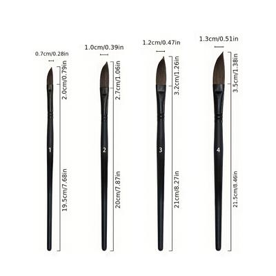 TEMU Black Professional Watercolor Brush Set, Comfortable Grip, Head Brush, Imported Nylon Mane, Birch Handle, Metal Collar, , Suitable For Watercolor, Oil Painting, And Acrylic Painting - Artist' Image