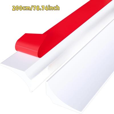 TEMU 1 Foldable Self-adhesive Sink Waterproof Strip, Countertop Splash Guard, Wet-dry Shower Protector, Water Strip For Sinks And Stoves Image