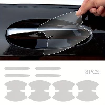 TEMU 8-piece Set Tpu Door Bowl Protective Film For Vehicles - Clear, Anti-scratch Handle Protection Decals, Easy To Apply, Vinyl Material Image