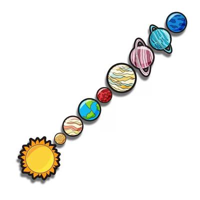 TEMU Solar System Bicycle Bike Beam Waterproof Sunscreen Outdoor Enthusiast Sticker - Solar System Planet Creative Car Sticker Space Earth For Saturn Sun Decoration Car Sticker Image