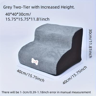 TEMU Non-slip Folding Pet Stairs For - Portable & Easy-to-carry Design, Ideal For Senior Breeds & All Sizes, Sofa & Bed Access, Durable Pet Ramp For Climbing, Image