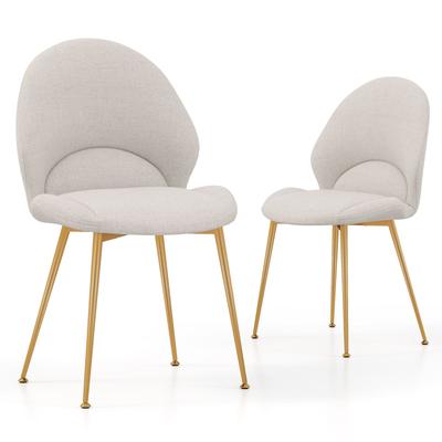 TEMU Goflame Dining Chairs Set Of 2 Upholstered Accent Chairs W/ Curved Backrest