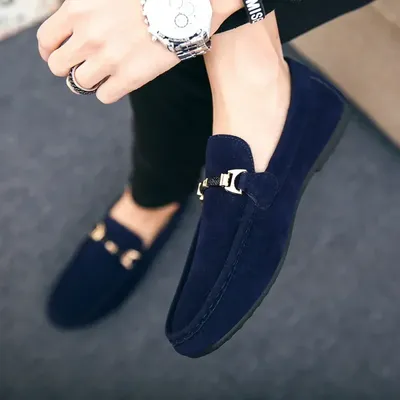 Men'S Loafers Slip-Ons Walking Shoes Soft High Quality Flats Male Walking Shoes Suede Casual Loafers