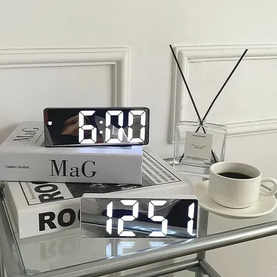 Smart LED electronic alarm clock adjustable brightness with temperature and date display bedroom bedside clock home decor item