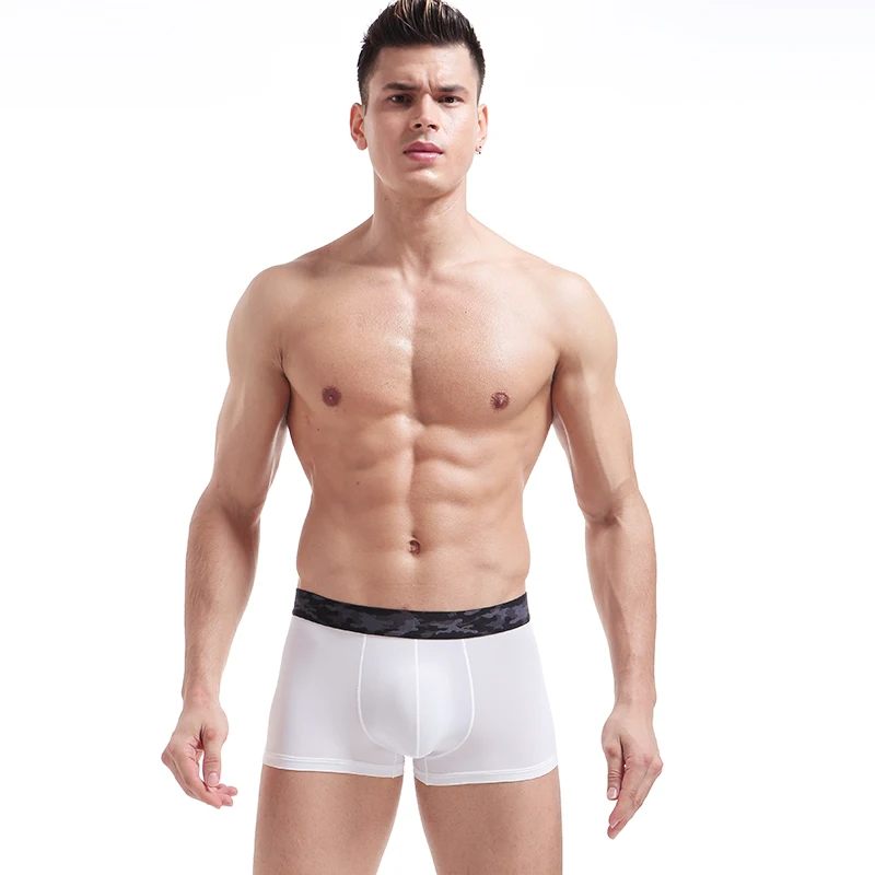 3-teilige Herrenunterwäsche, Herren-Boxershorts, trendige Marke aus Eisseide, ultradünn, atmungsaktiv, stilvoll, sexy, trendige Jugend-Boxershorts Image