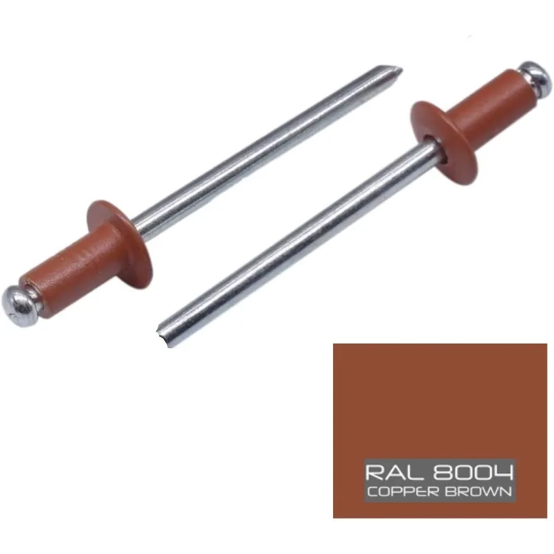 50PCS RAL8004 Kupfer Braun Lackiert Blind Nieten Aluminium Stahl Farbige Nieten DIY Pop End Blind Nieten Verschluss 1/8" Image