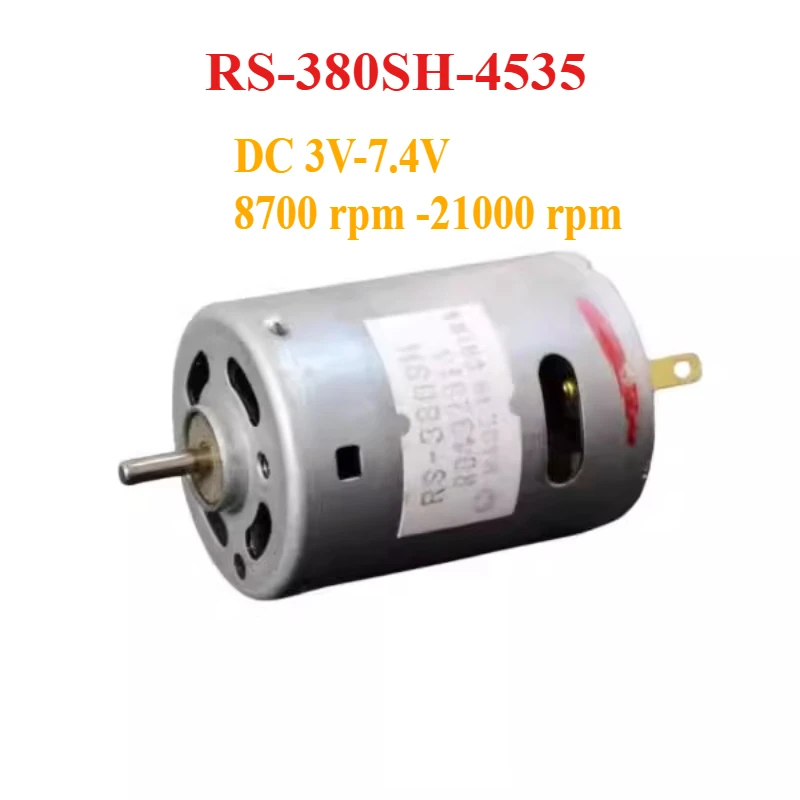 MABUCHI RS-380SH-4535 Micro 380 Motor DC High Torque 3V-7,4V 18000RPM 27,7MM High-Speed Carbon Brush Modell Motor Staubsauger Image