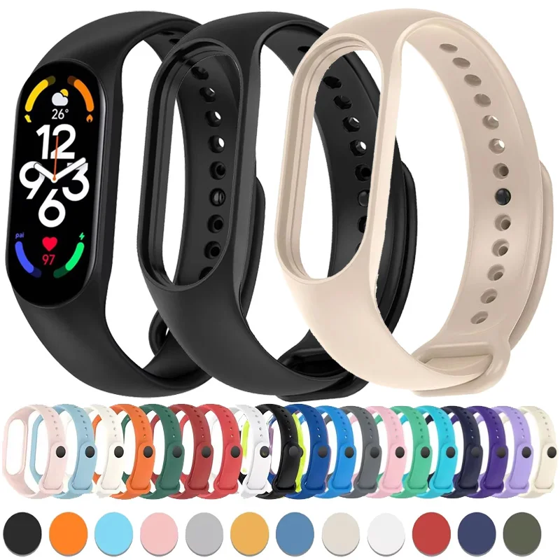 Silikon Strap Für Xiaomi Mi Band 7 6 5 4 3 Sport Uhr Armband Armband Miband 7 6 5 armband Für mi band 3 4 5 6 7 Correa Image
