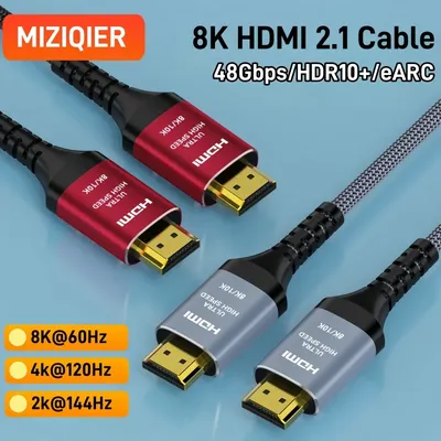 MIZIQIER 8K HDMI 2.1 Kabel, 48 Gbit/s Ultra-High-Speed-HDMI-Kabel, 8K@60 Hz, 4K@120 Hz eARC Image