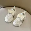 Turnschuhe für große Mädchen, atmungsaktiv, lässig, Sportschuhe, Kinder, Schnürung, Weiß, Tennis,