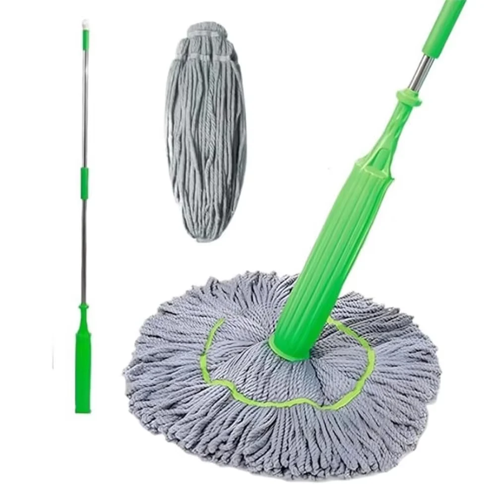 Dehydrierter Mopp, 2-in-1-Handheld, langer Mikrofaser-Bodenwischer, Griff, Reinigungsmittel, nasser und trockener Mopp für Küche, Hartholz, Restaurants Image
