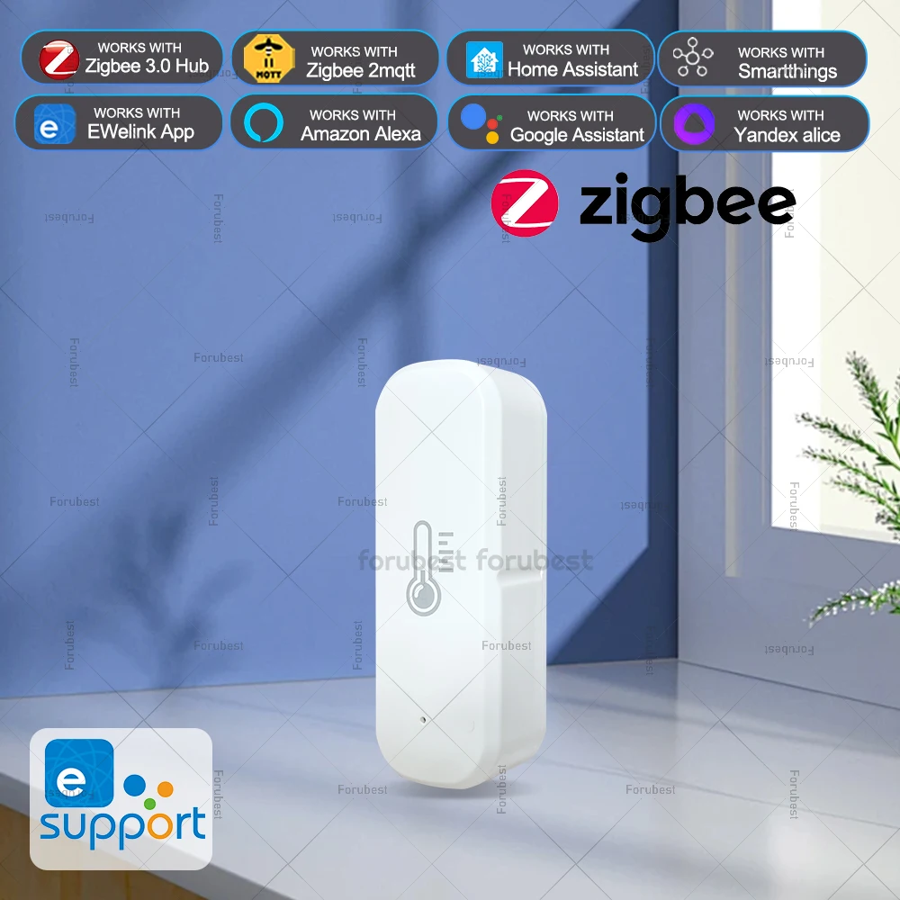 ZigBee Temperatur- und Feuchtigkeitssensor Smart Home Hygrometer Thermometer funktioniert mit der EWeLink App Alexa Google Yandex Alice Z2MQTT Image