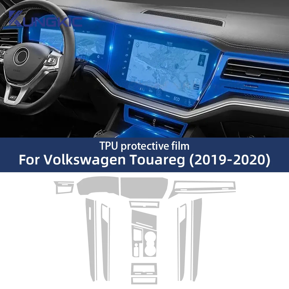Transparente TPU-Schutzfolie für VW Volkswagen Touareg 2019 2020, GPS-Navigation, Tachometer, Innenbildschirm, Ausrüstung, kratzfest Image