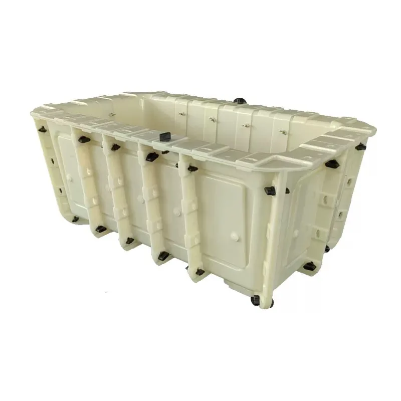 45 cm viereckiger chinesischer Sukkulenten-Bangyer, langer, quadratischer Bonsai-Garten-Blumentopf mit Kunststoffboden, gegossener Zement-Blumentopf Image