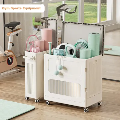 123 L Large Capacity Clothes Hampers Rolling Laundry Hamper for Laundry Collapsible Sturdy Plastic