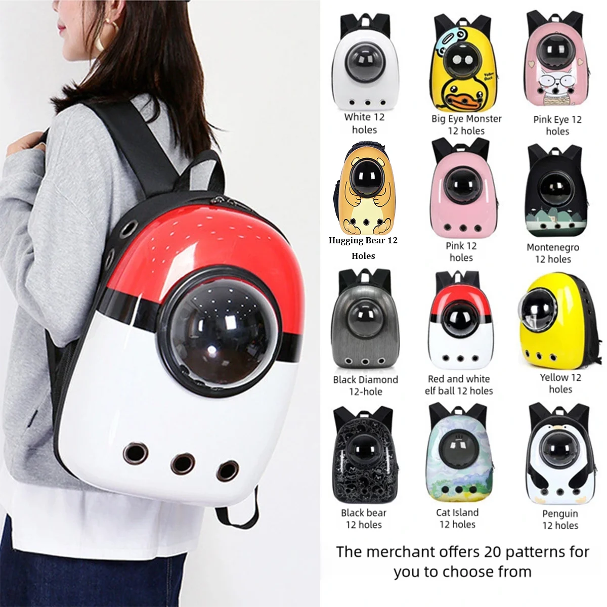 Borsa per il trasporto di animali domestici zaino per animali domestici borsa per gatti di grande capacità borsa in uscita, zaino per animali domestici portatile zaino per animali domestici