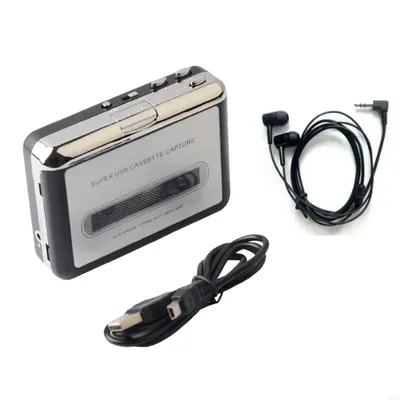 Portable Tape Player Portable Walkman Stereo USB Cassette to MP3 Converter with 3.5mm Socket Tape
