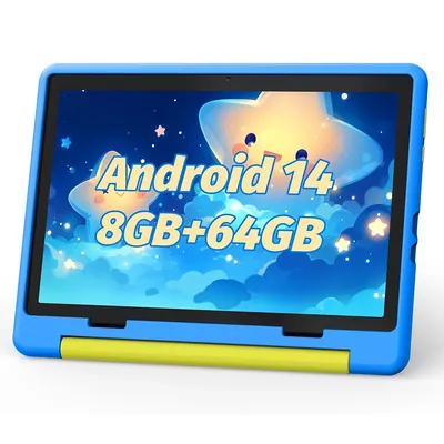URAO 10 Inch Kid Tablet Android 14 8GB RAM 64GB ROM 1TB Expand 5G WiFi 4000MAH Battery Dual Camera