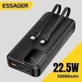 Essager 20000mAh Banca di potere portatile con 2 cavi per iPhone 16 15 14 Xiaomi Samsung Huawei 10000mAh Display digitale Power Bank