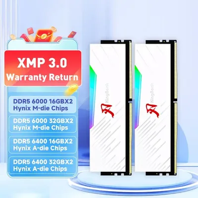 US/EU KingBank Brand series DDR5 RGB RAM Memory DDR5 RAM PC 16GB 32GB 64GB 6000MHz 6400 MHz RAM for