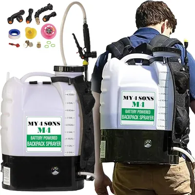 4-Gallon Battery Powered Backpack Sprayer - Cordless Electric Pump, Adjustable Wand, Waterproof