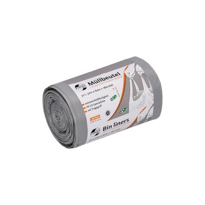 DEISS First Plus Müllbeutel mit Tragegriff 30 Liter Grau | 34044 Image