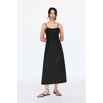 Midi Dress With Gathered Waist