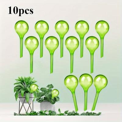 TEMU Set Of 10 -friendly Self-watering Globes Made Of Plastic - Indoor & Outdoor Plants, Drip Irrigation For Flowers & Vegetables Image