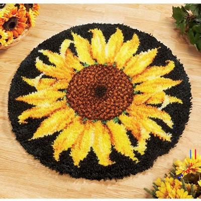 "TEMU Latch Hook Kits For Adults Sunflower Pattern Printed Canvas Diy Crochet Yarn Kits, Embroidery Decoration 20.4" X 20.4in (52 * 52cm)" Image