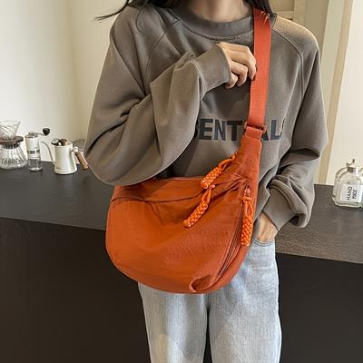 TEMU Stylish Black Crossbody Bag For Women With Adjustable Strap, Multiple Pockets, Durable Polyester, Large Capacity, Ideal For Commuting, School, Daily Use, Shopping, Work, Travel - Perfect Gift ! Image