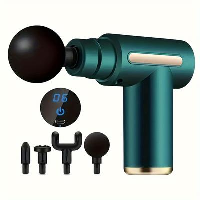TEMU 6pcs Set With Accessories Led Display Usb Massage , 6 Levels, Full Body Massage, Rechargeable Lithium Battery, Unscented Fitness Equipment, Ideal Gift For Image