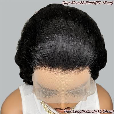 TEMU 14 Inch Curly Human Hair Lace Wig Egg Curl Human Hair Wig 13x4 Transparent Lace Frontal Wig Deep Loose Wave Human Hair Wigs Elegant Mommy Gift Image