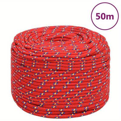 TEMU Bootsseil Rot 6mm 50m Polypropylene, Seil Lässt Sich Für Das Auftakeln Oder Festmachen Verwenden, Ist Der Begleiter Für Camping, Segeln, Bootfahren, Kajakfahren Und Angeln Image