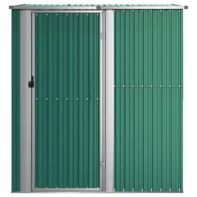 TEMU Garden Shed Green 180.5x97x209.5 Cm Galvanised Steel Outdoor Storage Shed Garden Storage House For Firewood Garden Tools, Lawn Care Equipment Image