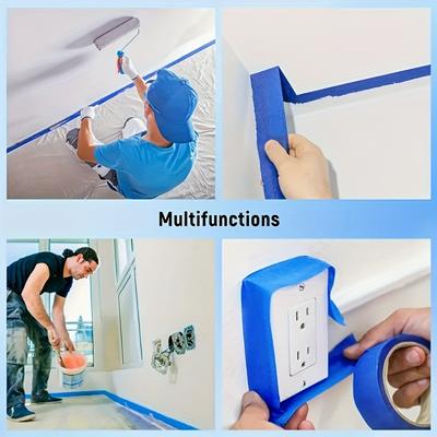 TEMU 12pcs Waterproof Blue Painter’s Tape - Removable Masking Tape For Home, Office, School, Diy Arts & Crafts, Painting And Labeling Image