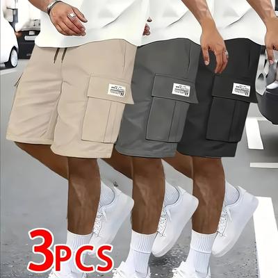 TEMU Summer Men's Outdoor Hiking Shorts Casual Versatile Multi- Pants Set Of 3 And Single Piece Image
