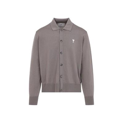 Adc Wool Cardigan - Gray - AMI Knitwear