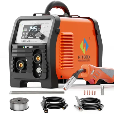 HITBOX 145A 4 in 1 Multi-process MlG Welder MMA/Gasless MIG/Lift TIG Welding Machine Support Spool